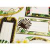 8 Self-adhesive Gift Labels - Tropical - Glitter