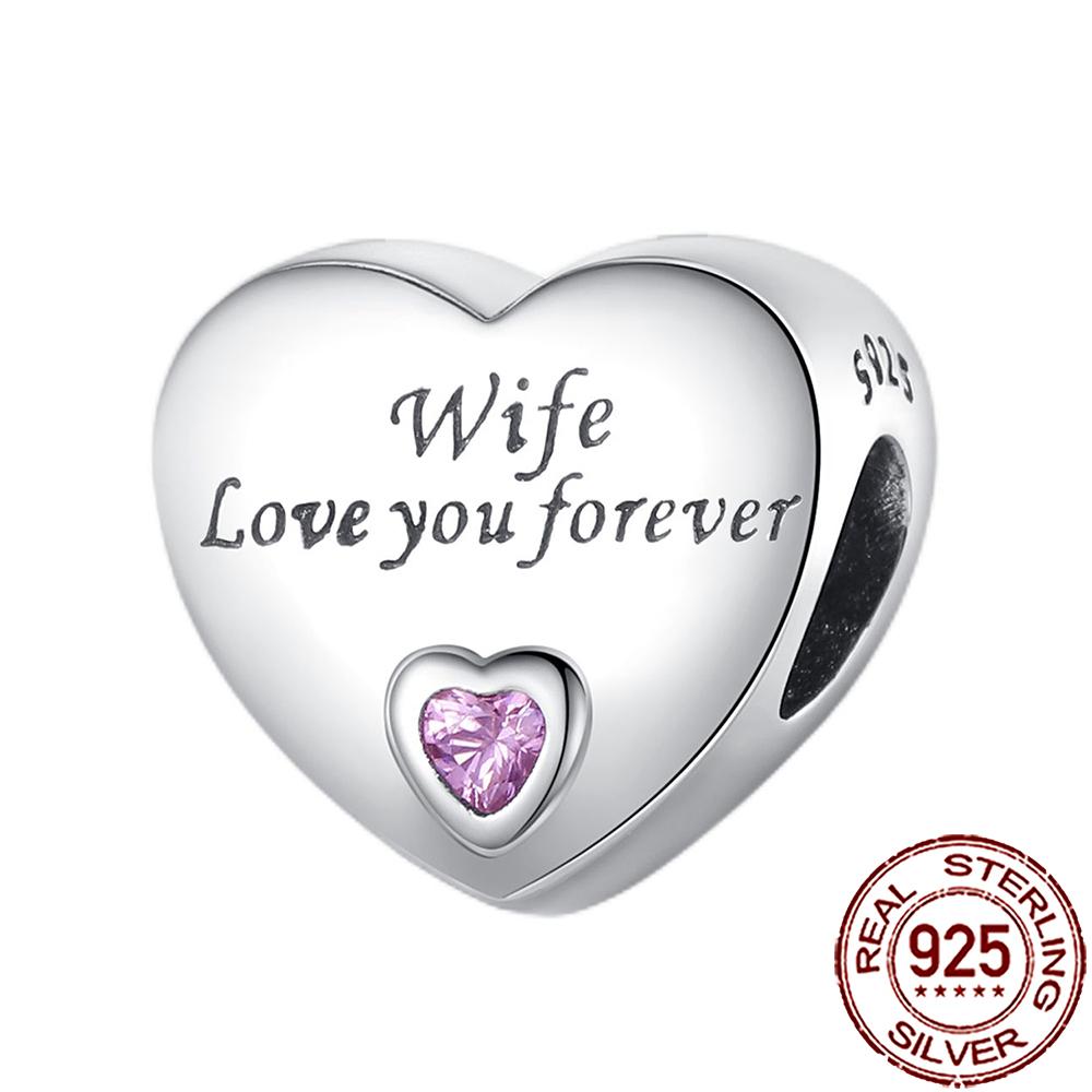 New Charms 925 Silver Sister Daughter Mum Mother Family Love Heart Beads Fit Origina Bracelet Necklace DIY Jewelry