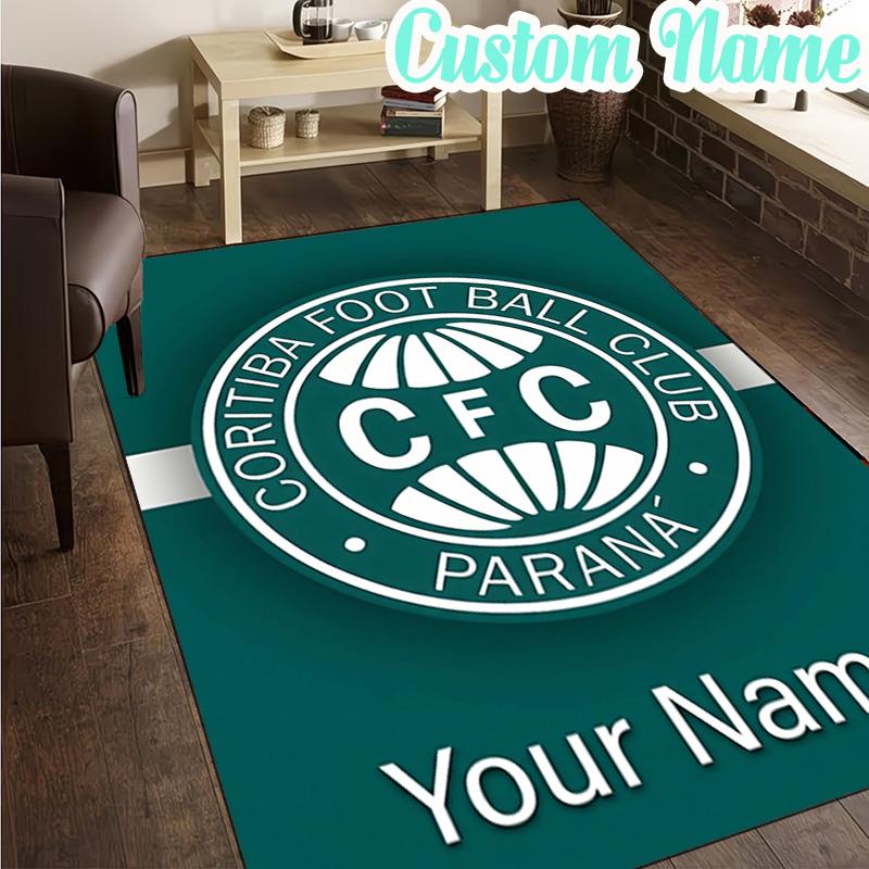 Custom Name Coritiba Football Club Emblem Rug, Office Rug, Chair Rug, Carpet for Living Rooms, Doormat Game Rug Home Decor Christmas Gifts