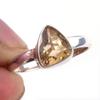 Natural Citrine Gemstone Handmade 925 Solid Sterling Silver Ring Size 8 G2y94