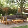VidaXL 7-piece Garden Sofa Set with Cushions, Acacia Wood and Rope, 3278840