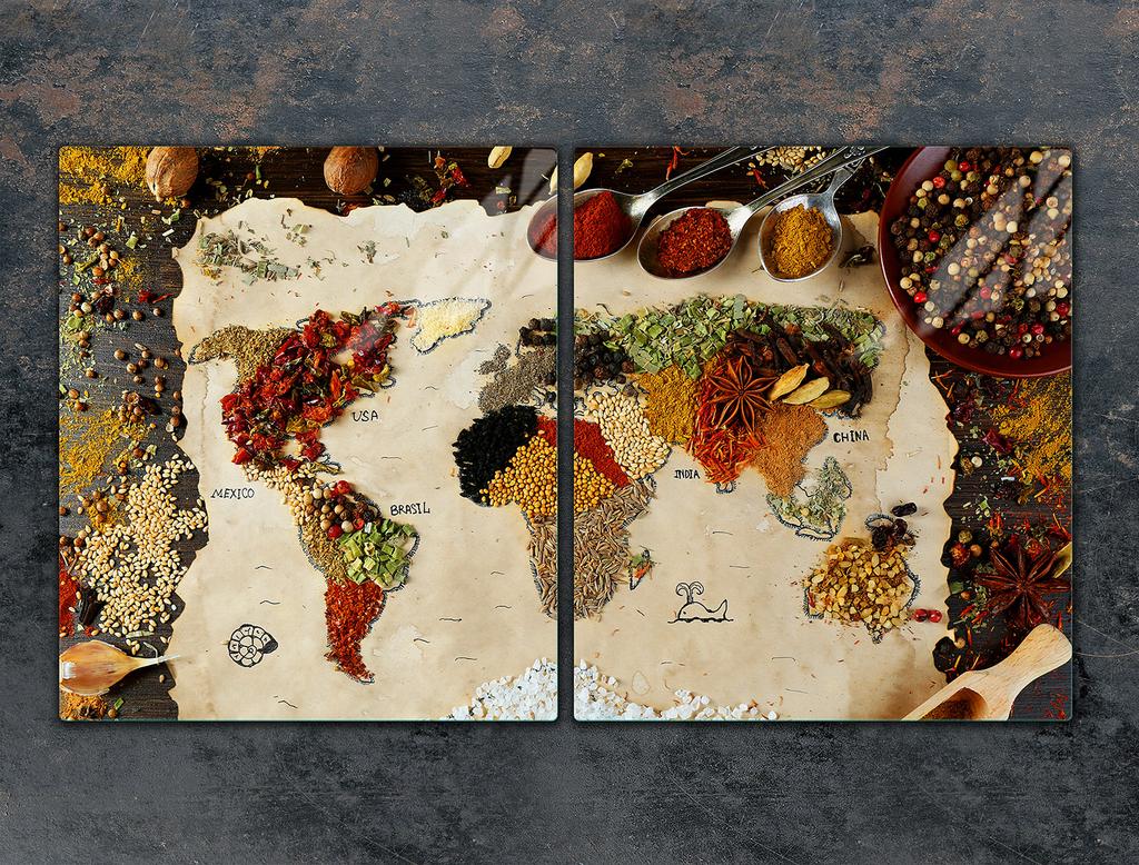 Glass protective plate for the stove 2x45x52 Kitchen