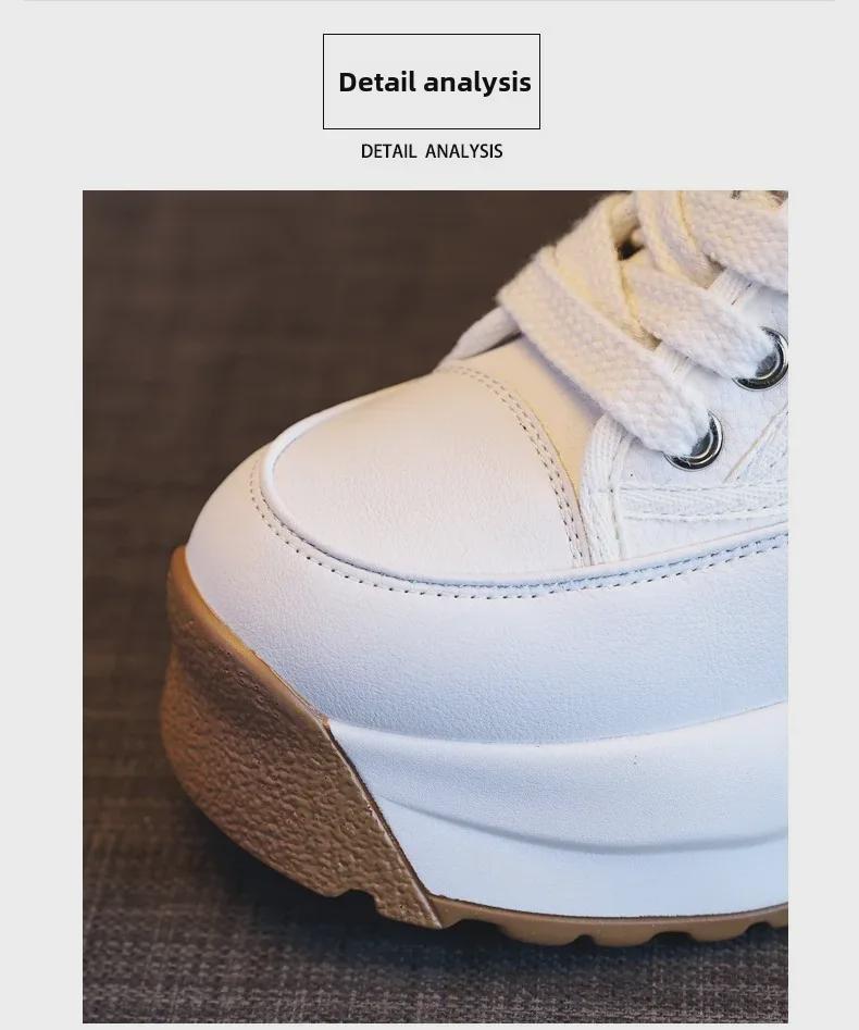 SJN882-1 Women's 2024 Spring Trendy Thick-Soled Breathable Casual White Shoes