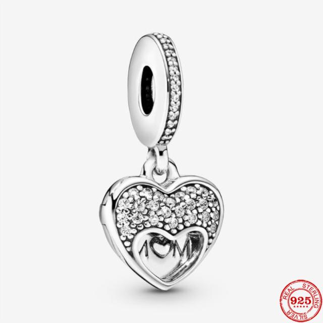 Neastamor Люблю тебя, мама, шарм-бусина в форме сердца, подходит для оригинального браслета, серебро 925 пробы, изготовление модных DIY украшений для женщин, подарок