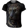 Domineering Lion 3D Print Men's T Shirts Summer Casual T Shirt Animal Pattern Top Short Sleeve Oversized Streetwear