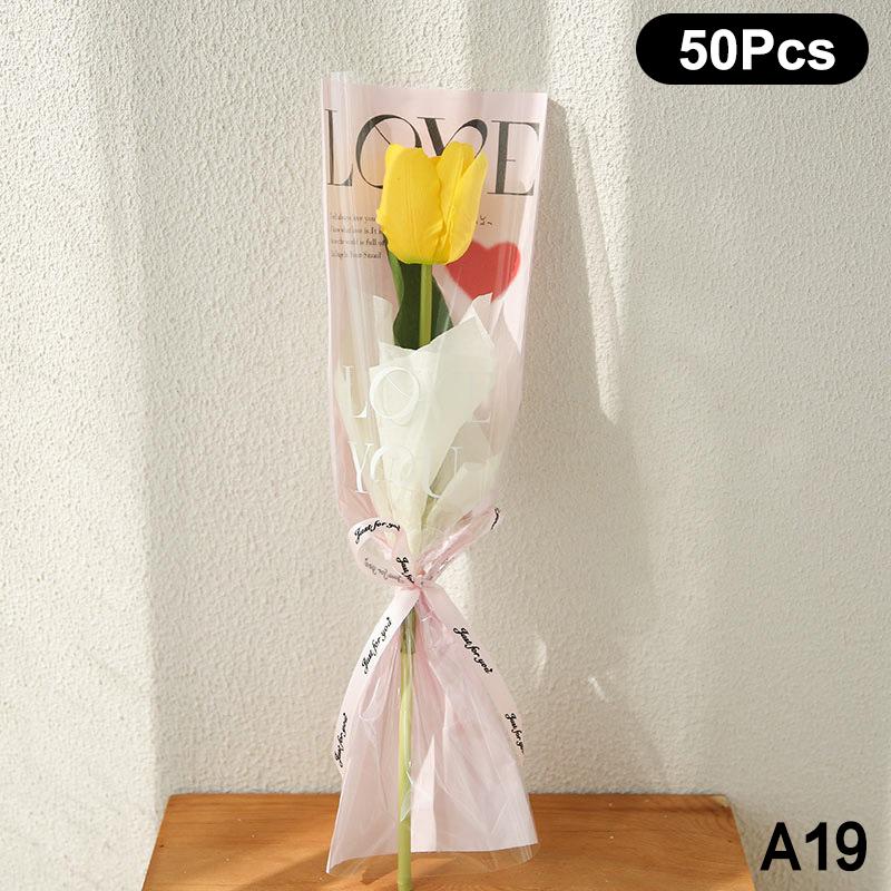 20/30/50 шт. Цветные обертки для цветов Прозрачный пакет для букета Обертка для цветов Водонепроницаемая DIY Подарок Цветочный декор