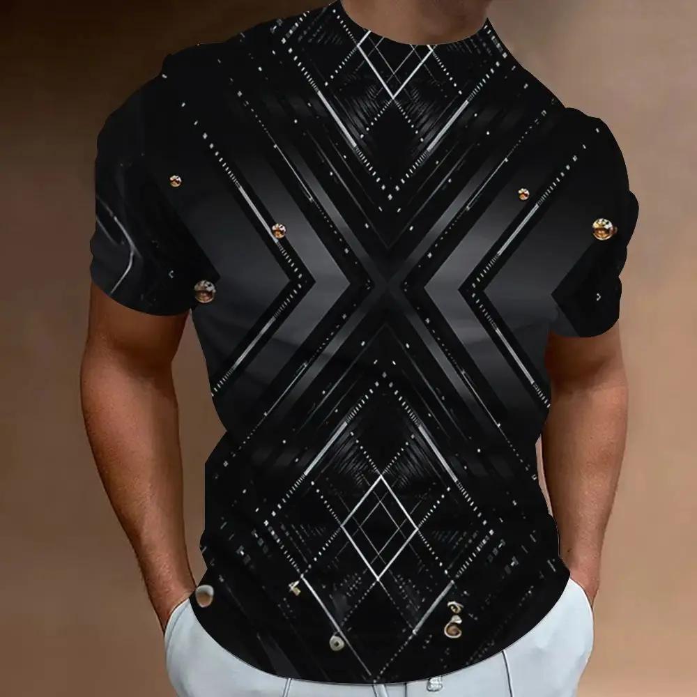 Новейшая мужская футболка 3D-печать Будущие технологии Sense Fashion Personality Street Daily Casual Men's Short-Sleeved Top