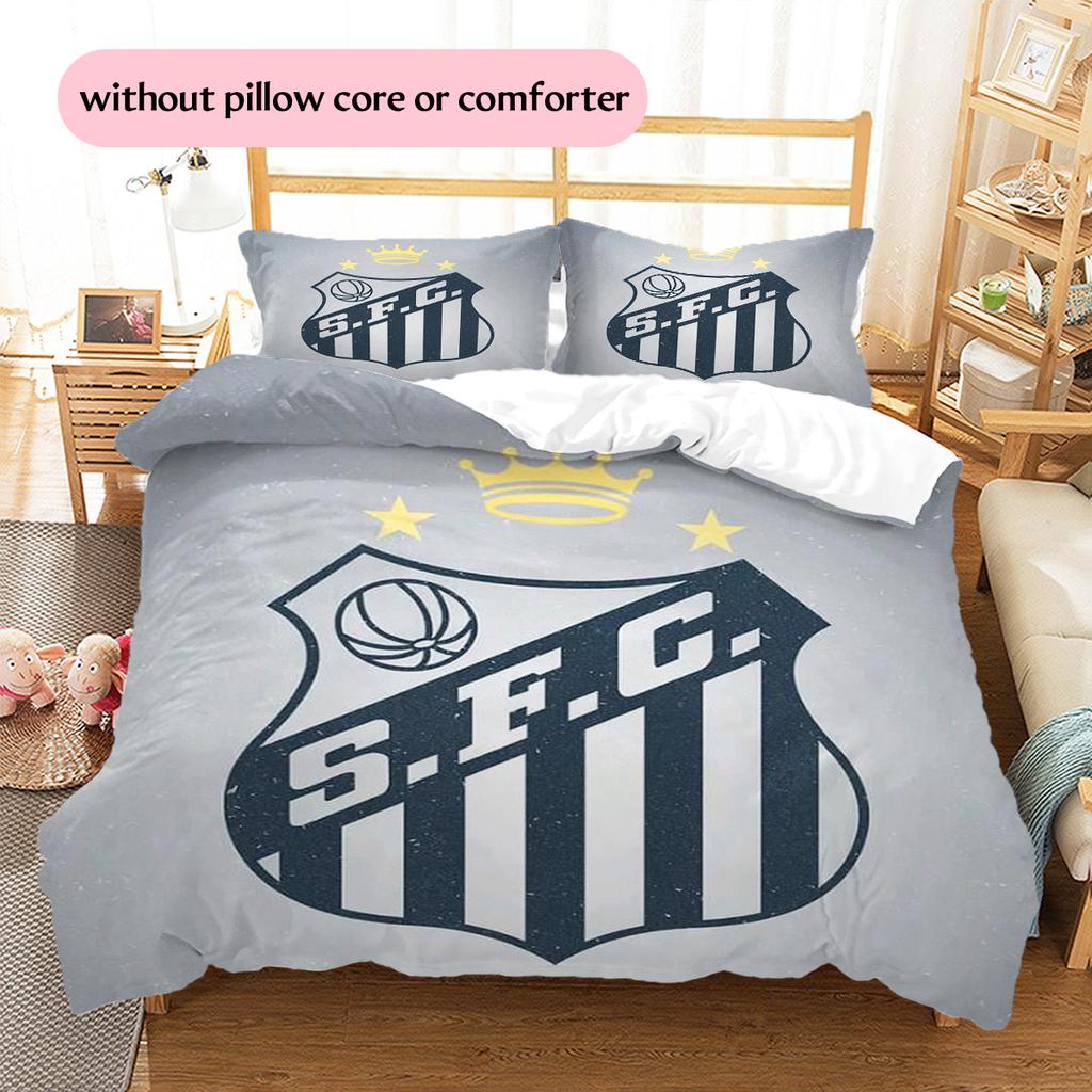 Santos FC Pattern Bedding Home Decoration Birthday Gift (1 * duvet cover + 2 * pillowcase, without core)