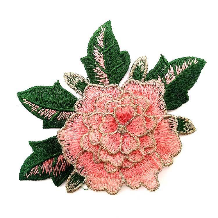 Water-Soluble 3D Multi-Color Multi-Layer Embroidery Patch - Heavy-Duty Rose DIY Lace Accessory