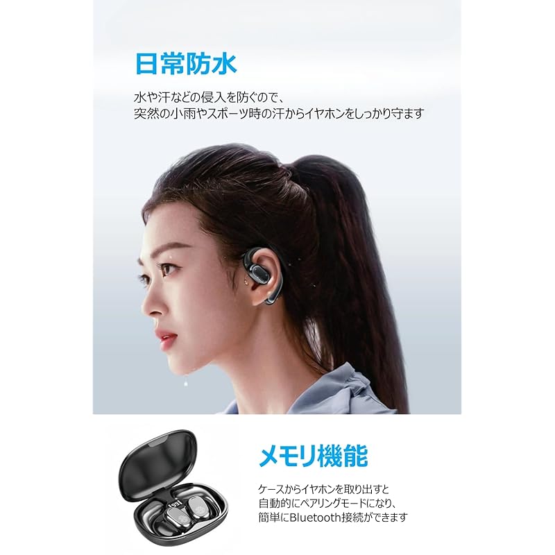 Наушники bluetooth беспроводные заушные крючки открытого типа OWS Bluetooth5.3 До 36 часов воспроизведения bluetooth Hi-Fi качество звука LED дисплей Type-C