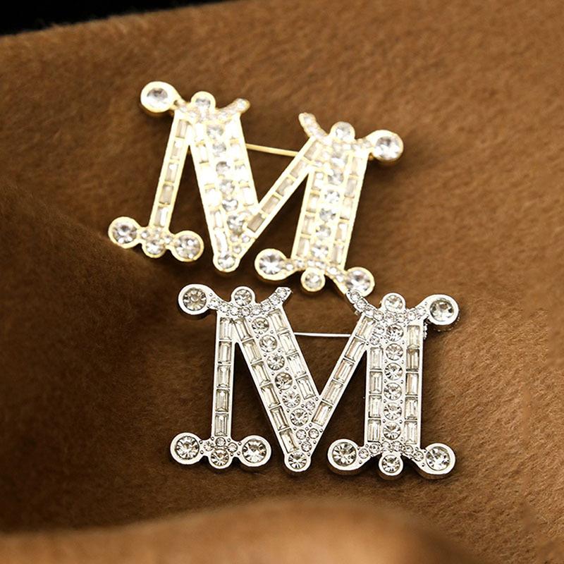 M-Letter Brooch Pin For Backpack Collar Lapel Pin Party Jewelry Gift