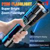 High Power P200 Led Flashlight Rechargeable Telescopic Zoom Tactical Torch Hand Lantern For Outdoor Camping Emergency Lighting