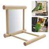 Wood Bird Mirror With Perch Stand Bird Toy Stand Bird Toy For Parrot Parakeets Cockatiels Cage Cage Parakeet Accessories