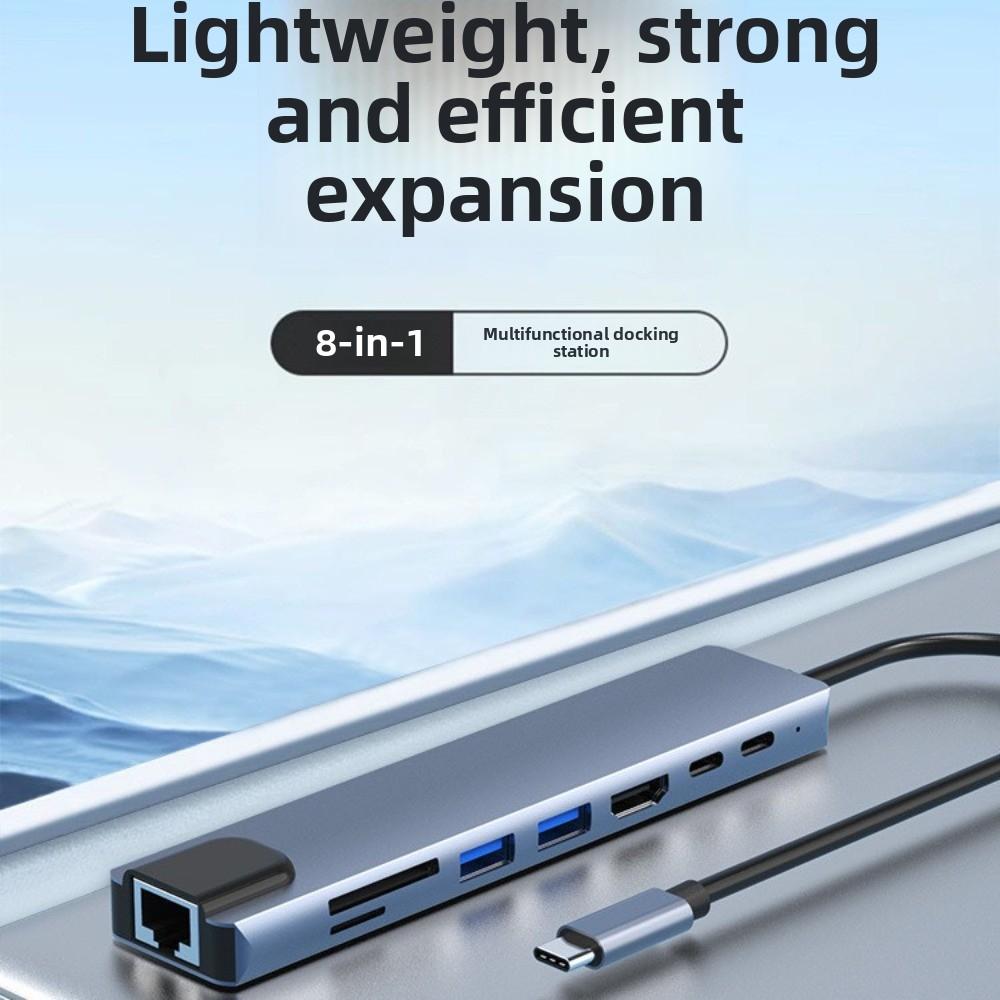 8 в 1 USB C Hub для MacBook iPhone с Ethernet USB SD Card Reader Type C адаптер Multiport Dock