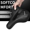 Big Wide Ventilated PU Road Bicycle Seat Carbon Shell Shock Absorption for Men-Simple Design Universal Bikes Soft Cycling