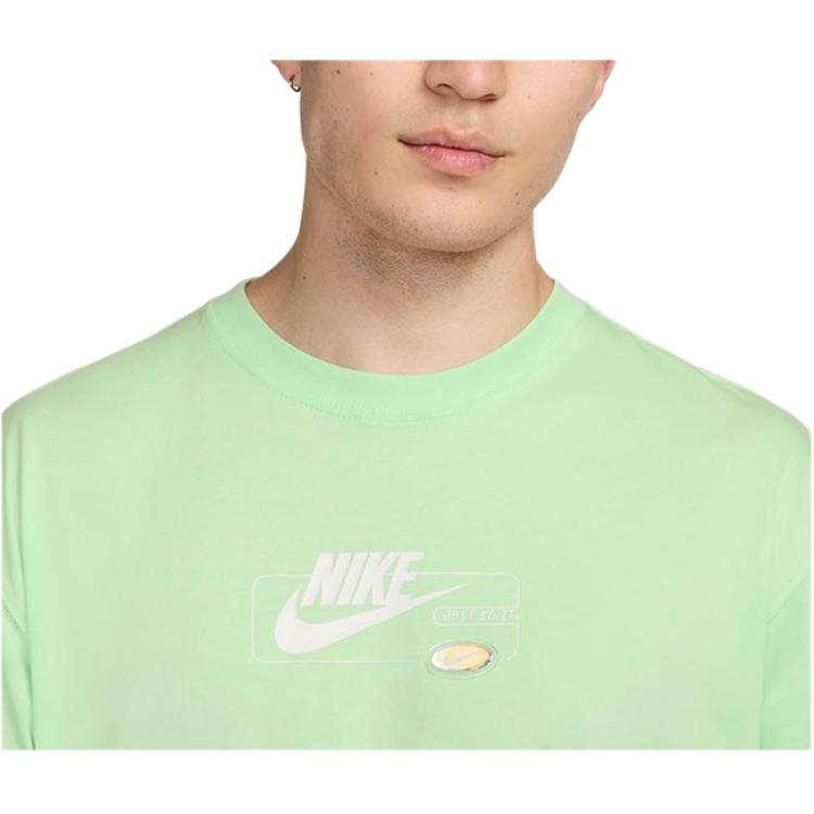 Nike Футболка с круглым вырезом и коротким рукавом, мужские топы, зеленая FV4048-376
