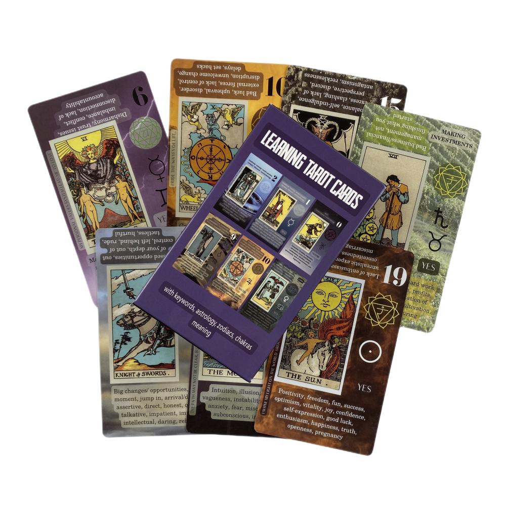 Таро для начинающих Оракул со значениями карт Ключевые слова Перевернутая чакра Планета Зодиак Элемент Средний размер Строгий испанский