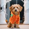 Orange Halloween Dog Clothes Warm Fleece Dog Hoodie Cute Pet Cosplay Costume Halloween Party