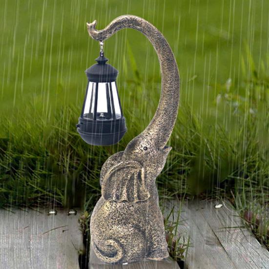 Elephant Statue Solar Light All-Weather IP44 Waterproof Solar Lamp