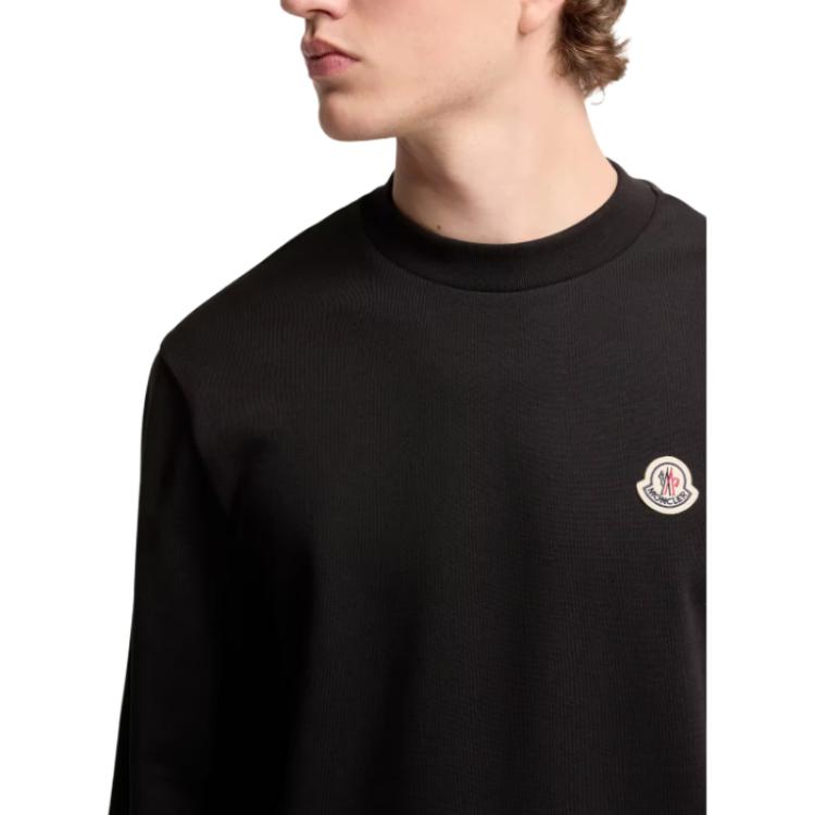 Moncler SS26 Logo Patch Cotton Sweatshirt Men sweatshirt L10918G00051809KR999