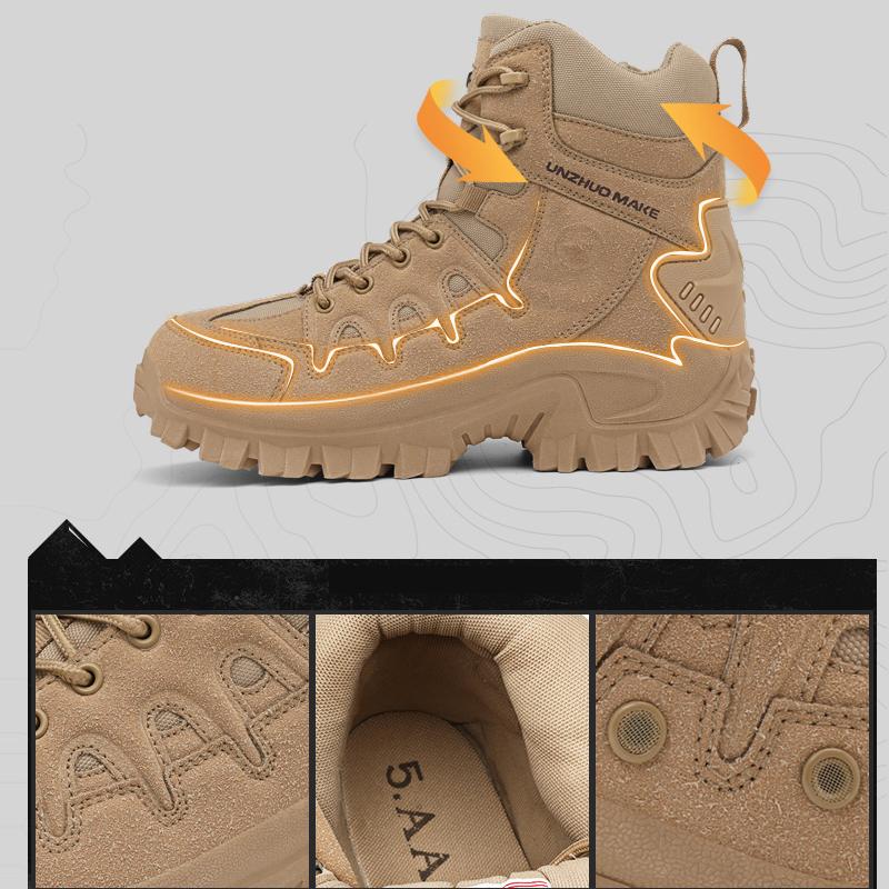 Men's High Top Boots Climbing Hiking Shoes Mens Desert Waterproof Work Safety Shoes Ankle Men Outdoor Boots
