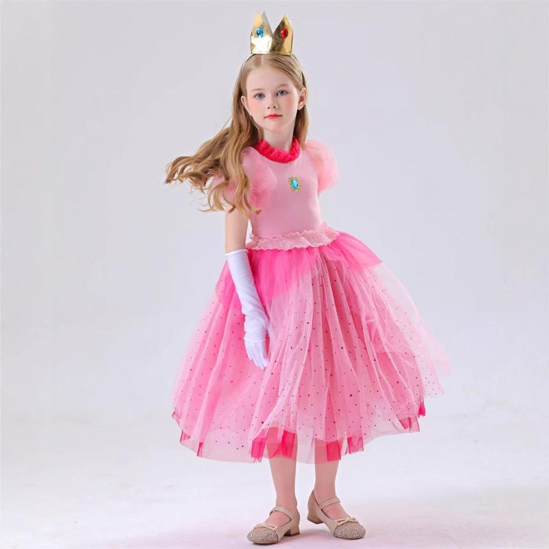Halloween Cosplay Costume Children's Peach Princess Dress Pink Peach Stage Performance Costume