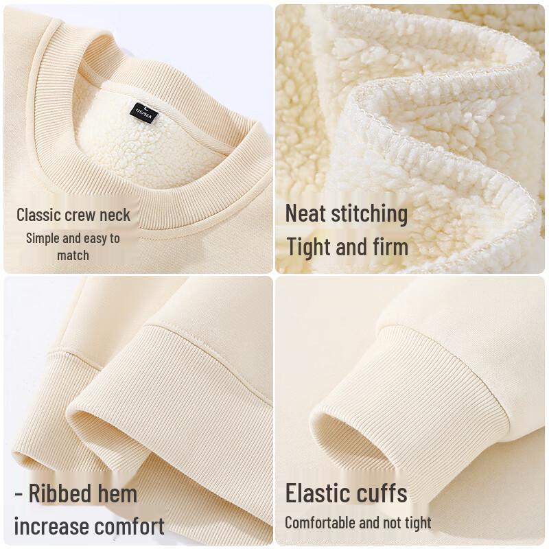 Jeanswest Men's Guochao Fleece-Lined Winter Sweatshirt