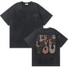 Washed Vintage Christian Jesus Graphic Tshirt Male High Quality Cotton Tshirts Men Hip Hop Gothic Oversized T Shirt Streetwear
