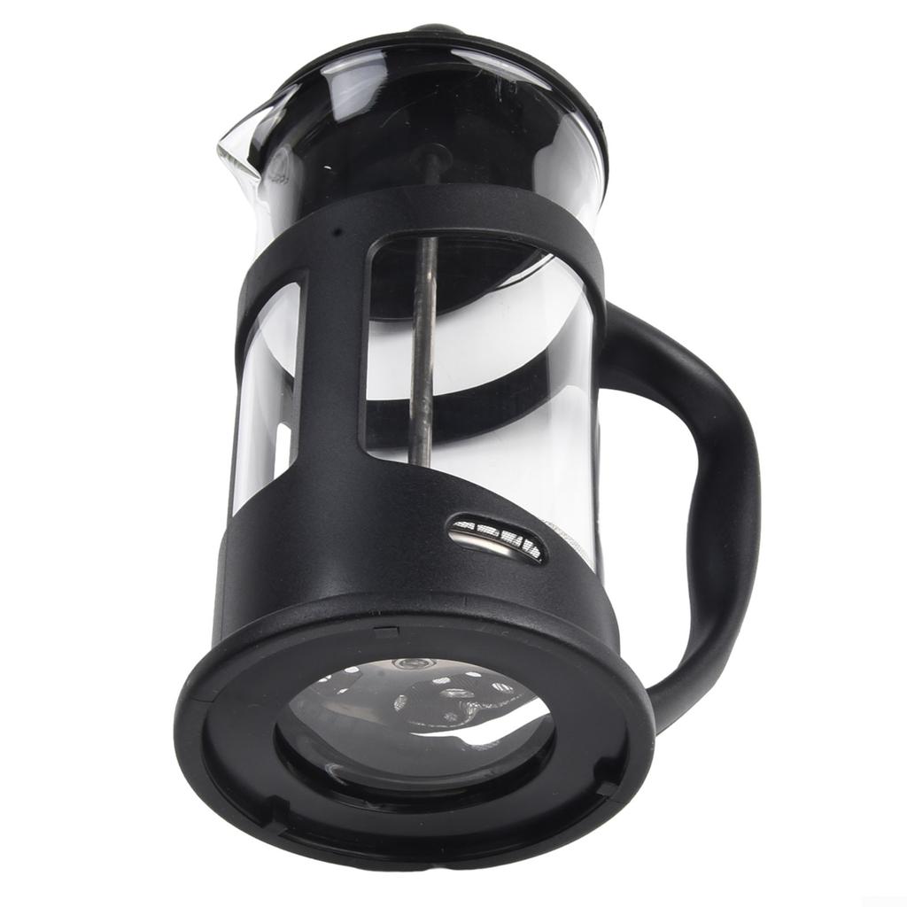 Кофейник 16x7,7 см. Пресс для кофе, 1 шт., черный, прозрачный