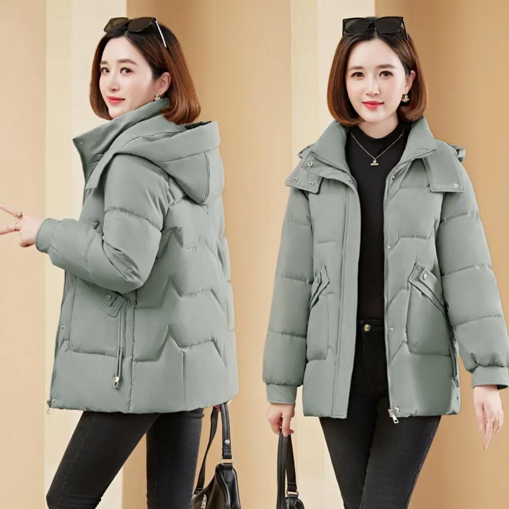 Женская простая куртка с хлопковым наполнителем, пуховик, куртка для通勤, куртка, толстая теплая куртка с наполнителем