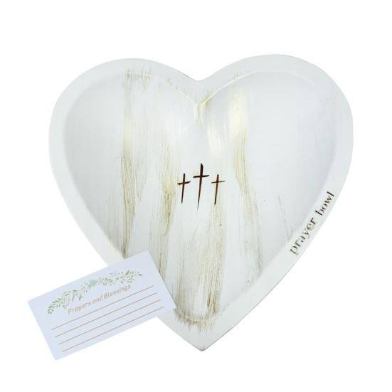 Деревянная молитвенная чаша Yousheng в форме сердца с картой, деревянная чаша ручной работы из теста для молитв и размышлений