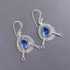 Прекрасные украшения с танзанитом, серьги из стерлингового серебра 925 пробы, красивые серебряные серьги ручной работы, подарок для сестры