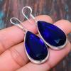 Beautiful London Blue Topaz Gemstone Handmade 925 Sterling Silver Jewelry Earring