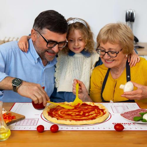 GWHOLE Cooking Mat, Bread Kneading Mat, Confectionery Mat, Silpan Oven Mat, Silica Gel Mat, Homan Kit, Bread Mat, Baking Sheet for Kitchen, 60x40cm wi