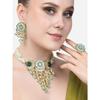 Бирюзовый, синий и зеленый Meenakari, каскадные бусины-водопад, ожерелье, серьги и кольца, набор для женщин