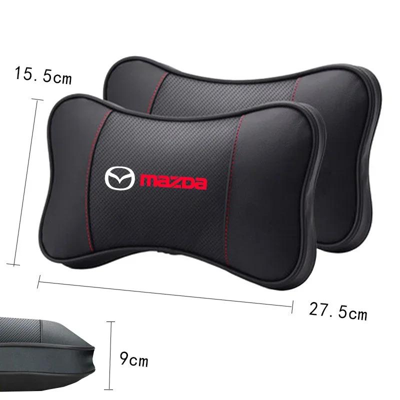 2025 Hot 1Pcs Car Seat Headrest Auto Logo Neck Pillow For Mazda Skyactiv 2 3 5 6 Axela Atenza CX-5 CX3 323 RX8 Demio MX5 car acc
