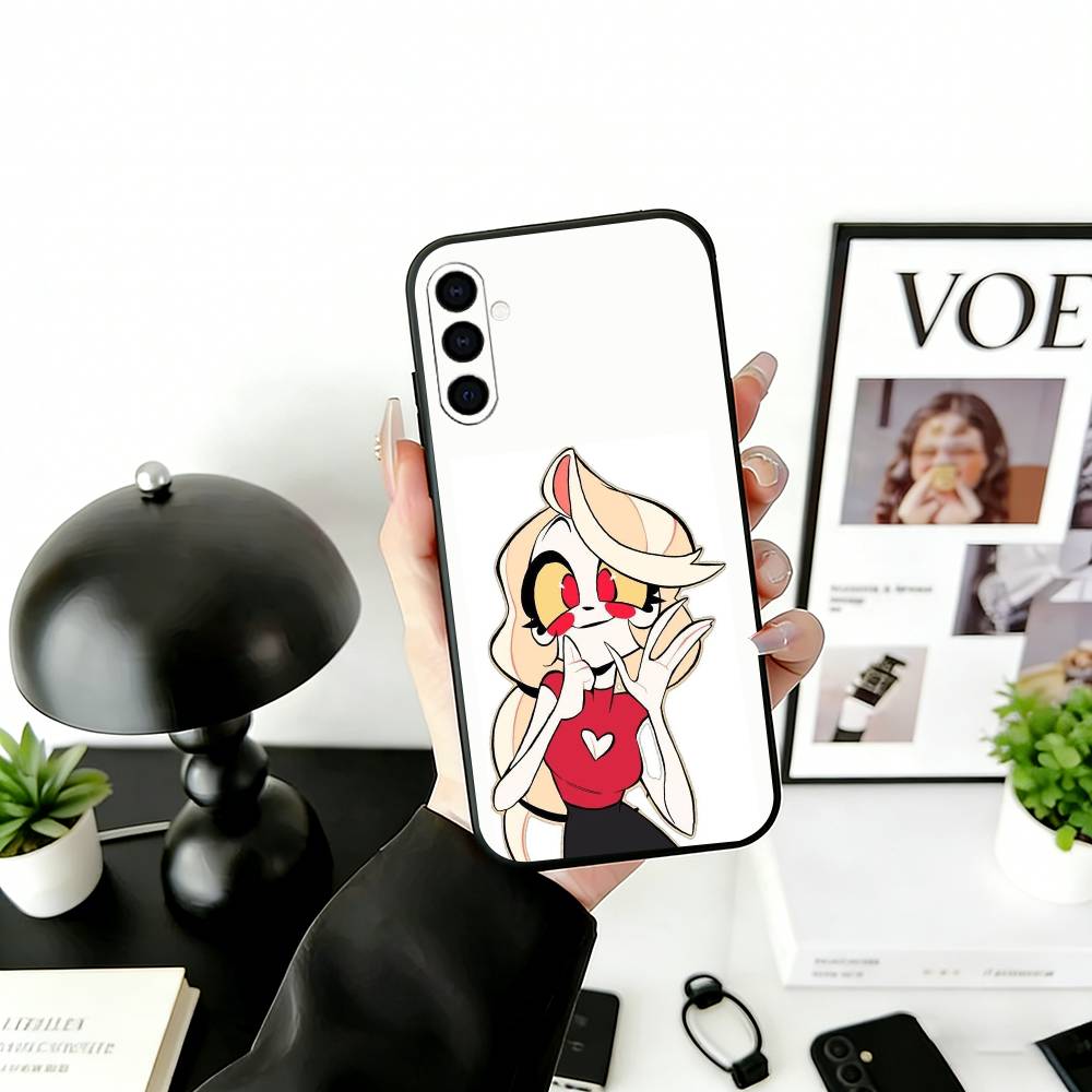 H-Hazbin C-Charlie Phone Case Black Silicone Soft For Samsung Galaxy A73,A72,A71,A70,A53,A52,A51