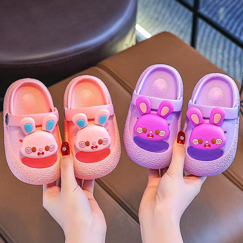 Children's sandals for girls, summer cartoon cute princess soft-soled non-slip home bathing sandals for toddlers and babies, boys' slippers