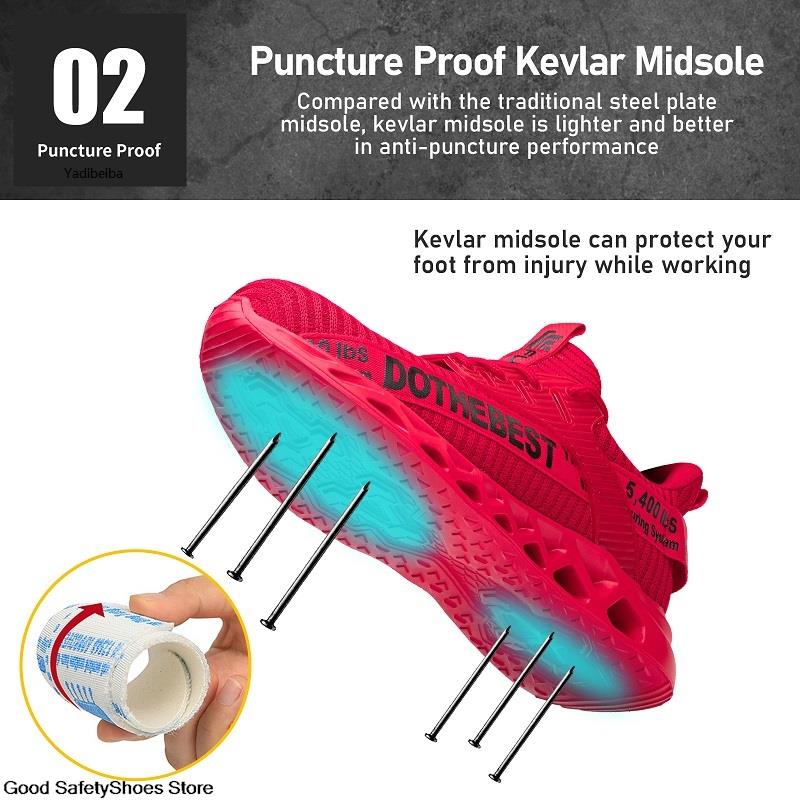 Защитная обувь со стальным носком для мужчин и женщин, легкие рабочие кроссовки, устойчивые к проколам, дышащие рабочие ботинки для мужчин, защитные рабочие ботинки унисекс