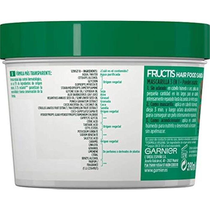Revitalizing Mask - GARNIER FRUCTIS - Hairfood J390 - 390 Ml - 96% Natural Origin - Vegan