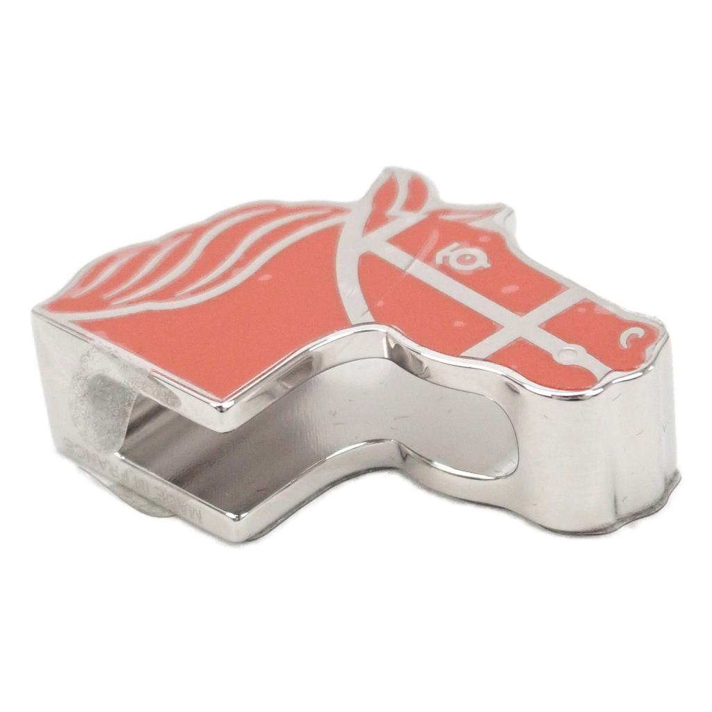 HERMES   Scarf ring Silver/Orange metal Women