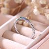 Minimalist Rainbow Zircon Rings for Women Girls Simple Silver Color Wedding Engagement Ring Jewelry Gift