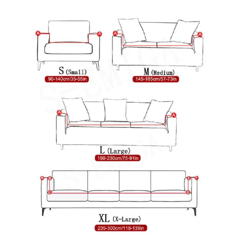 Идеально для гостиной 1/2/3/4-местный чехол на диван Чехол на сиденье loveseat Эластан Угловой диван L-образной формы Однотонные эластичные чехлы на диван
