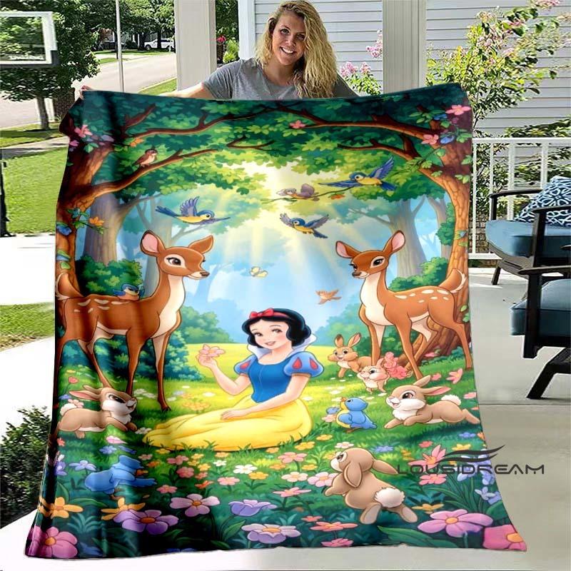 Cartoon Snow White and Seven Dwarfs Blanket, Super Soft Flannel Blanket, Perfect for Travel, Bedding, Sofa Blanket, Birthday Gif