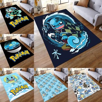 Ковер Pokémon Squirtle Charmander с принтом, нескользящий коврик для гостиной, спальни, детской комнаты, домашнего декора, напольный коврик