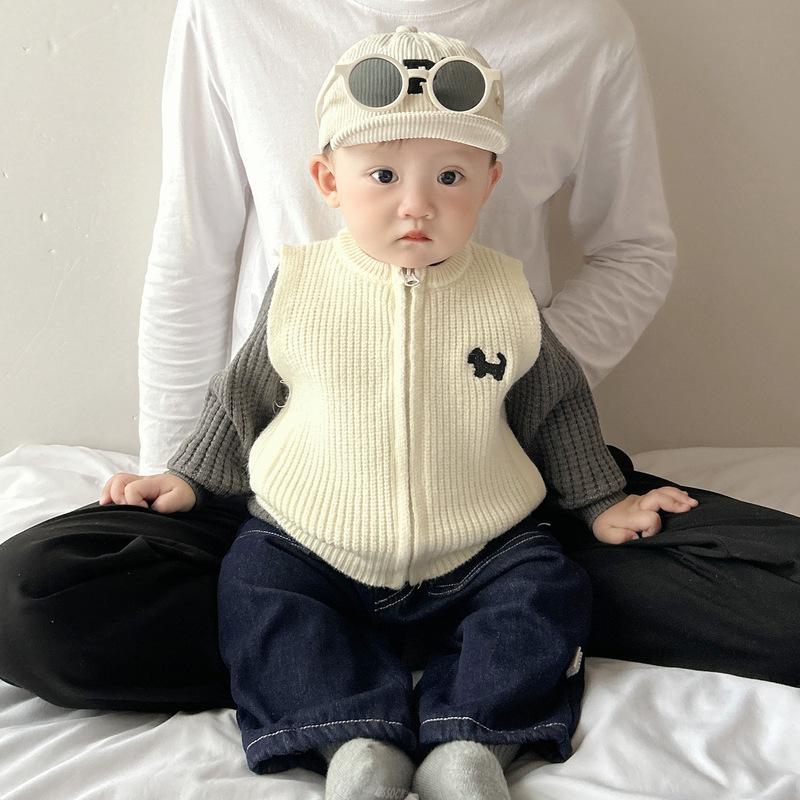 Baby Autumn And Winter New Knitted Vest Men'S And Women'S Sweater Vest Baby Warm Knitted Vest Tide