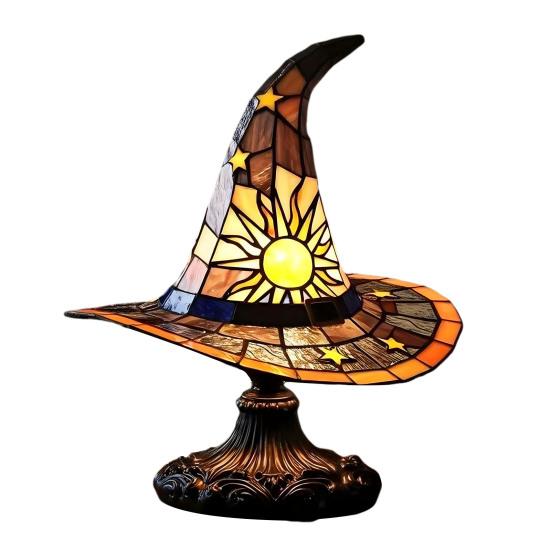 Лампа в виде шляпы ведьмы, светодиодный ночник, мягкое свечение, питание от батареек, светящийся на Хэллоуин, шляпа ведьмы, готический ночник, декор