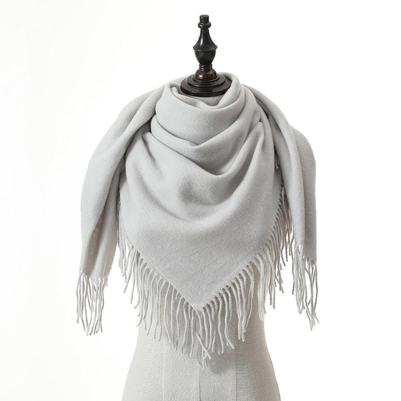 New Solid Color Wool Square Scarf Women's Imitation Cashmere Autumn and Winter Warm Scarf Cashmere Shawl
