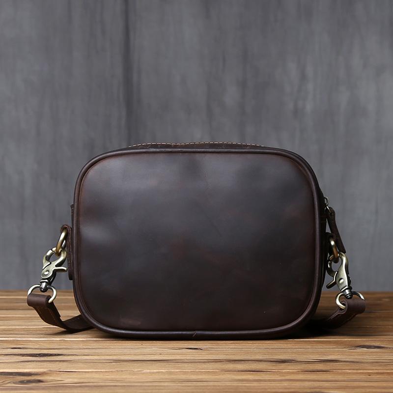 NZPJ Vintage Genuine Leather Men's Shoulder Bag Natural Cowhide Crossbody Bag Casual Trend Men's Bag Crazy Horse Phone Bag