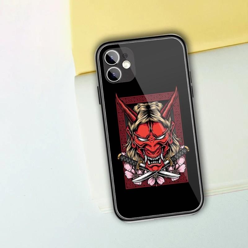 Чехол для телефона Samurai Mask для iPhone 14 13 12 11 XS X 8 7 6 Plus Mini Pro Max SE 2022 черный чехол для телефона из поликарбоната и термополиуретана